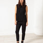 Zip Back Circle Blouse in Black