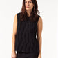 Zip Back Circle Blouse in Black