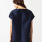 Tucked Sleeve Blouse in Navy