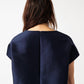 Tucked Sleeve Blouse in Navy