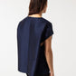 Tucked Sleeve Blouse in Navy