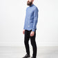 Linen Button Up in Blue Diamond