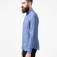 Linen Button Up in Blue Diamond