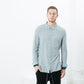 Kasuri Jersey Button-Up in Blue Grey