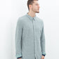Kasuri Jersey Button-Up in Blue Grey