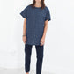 Quilted Mesh Mini Dress in Navy