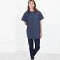 Quilted Mesh Mini Dress in Navy