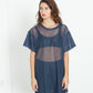 Mesh Over Tee in Navy