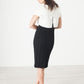 Layered Contrast Dress in Cream/Black