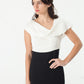 Asymmetric Dress in Cream/Black