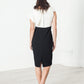 Asymmetric Dress in Cream/Black