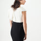 Asymmetric Dress in Cream/Black