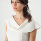 Asymmetric Dress in Cream/Black
