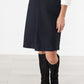 Pleated Wool Skirt in Navy