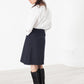 Pleated Wool Skirt in Navy
